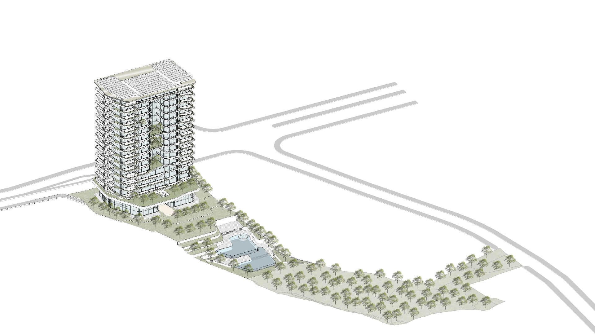 residential property central park bird view drawing limassol cyprus tower